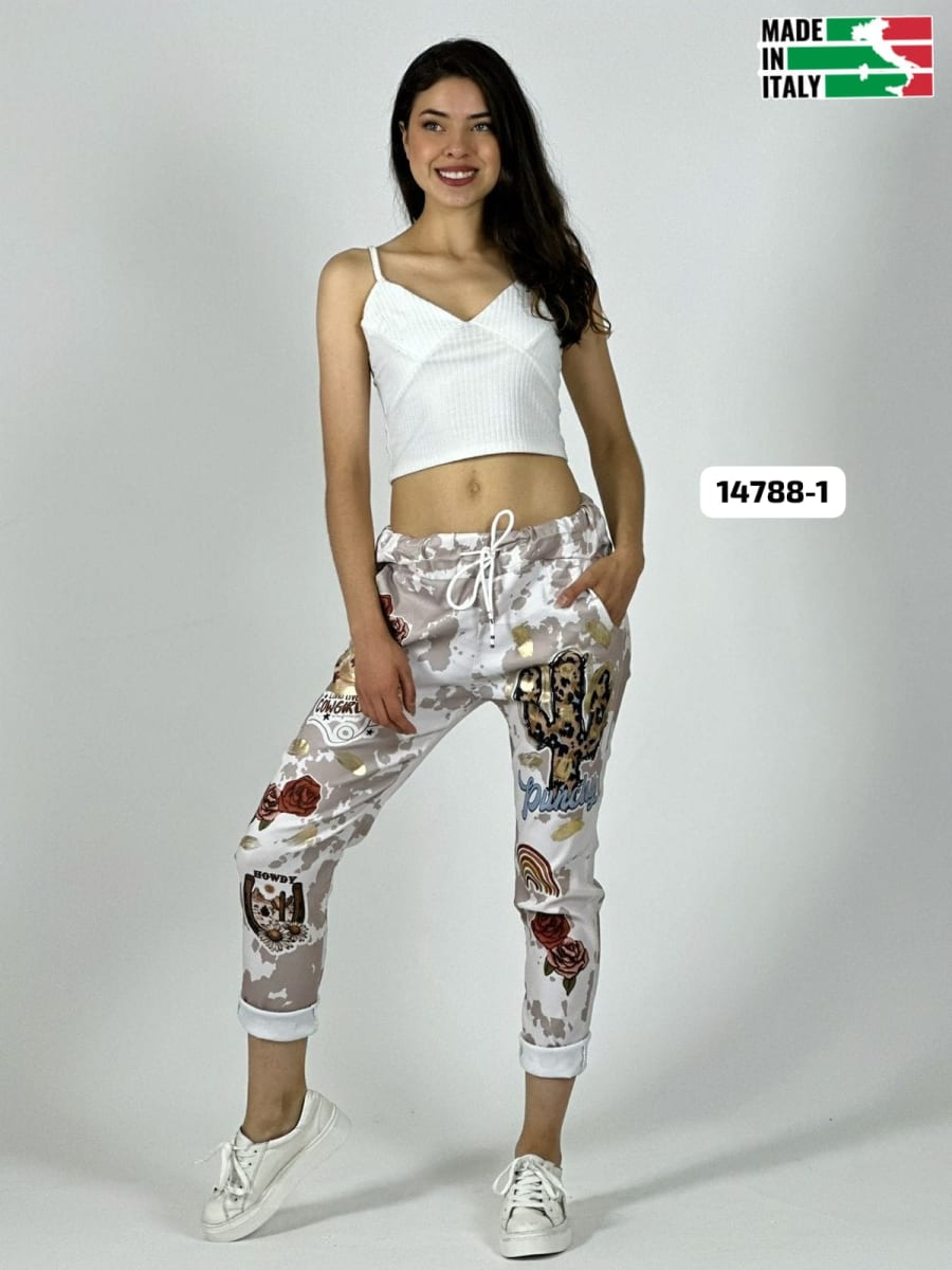 Jogger Italiano Viscosa Cactus PUNCHY A3-704
