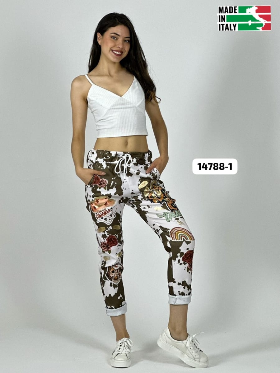 Jogger Italiano Viscosa Cactus PUNCHY A3-708