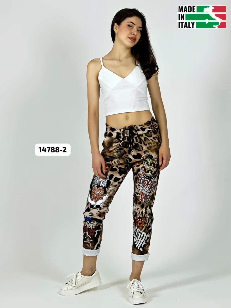 Jogger Italiano Viscosa Print MICKEY-MINNIE A3-71/744