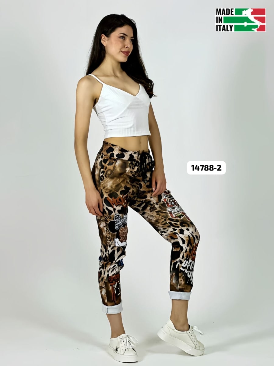 Jogger Italiano Viscosa Print MICKEY-MINNIE A3-71/745