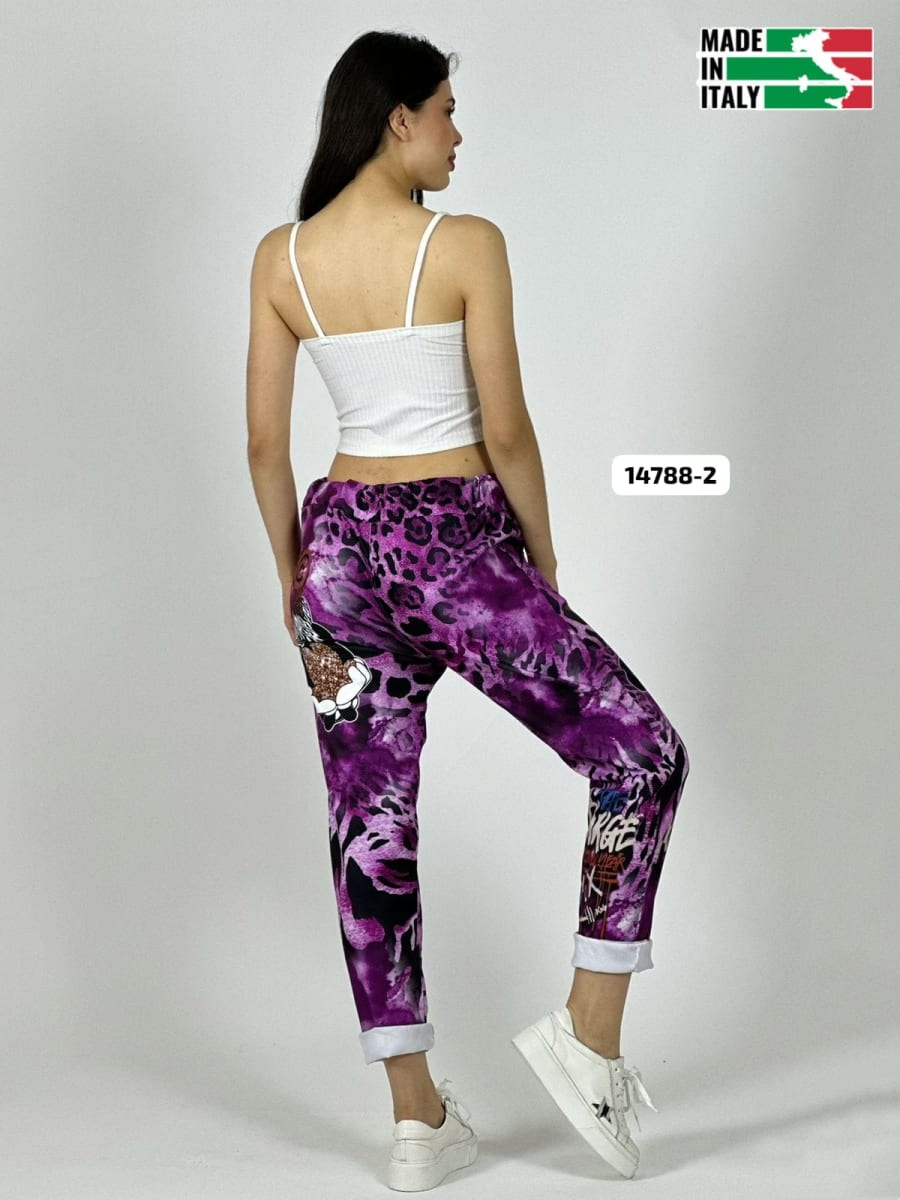 Jogger Italiano Viscosa Print MICKEY-MINNIE A3-71/748