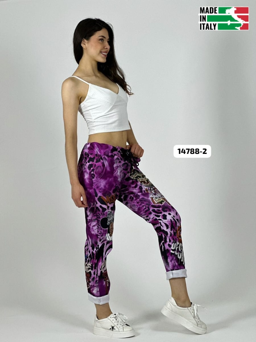 Jogger Italiano Viscosa Print MICKEY-MINNIE A3-71/749