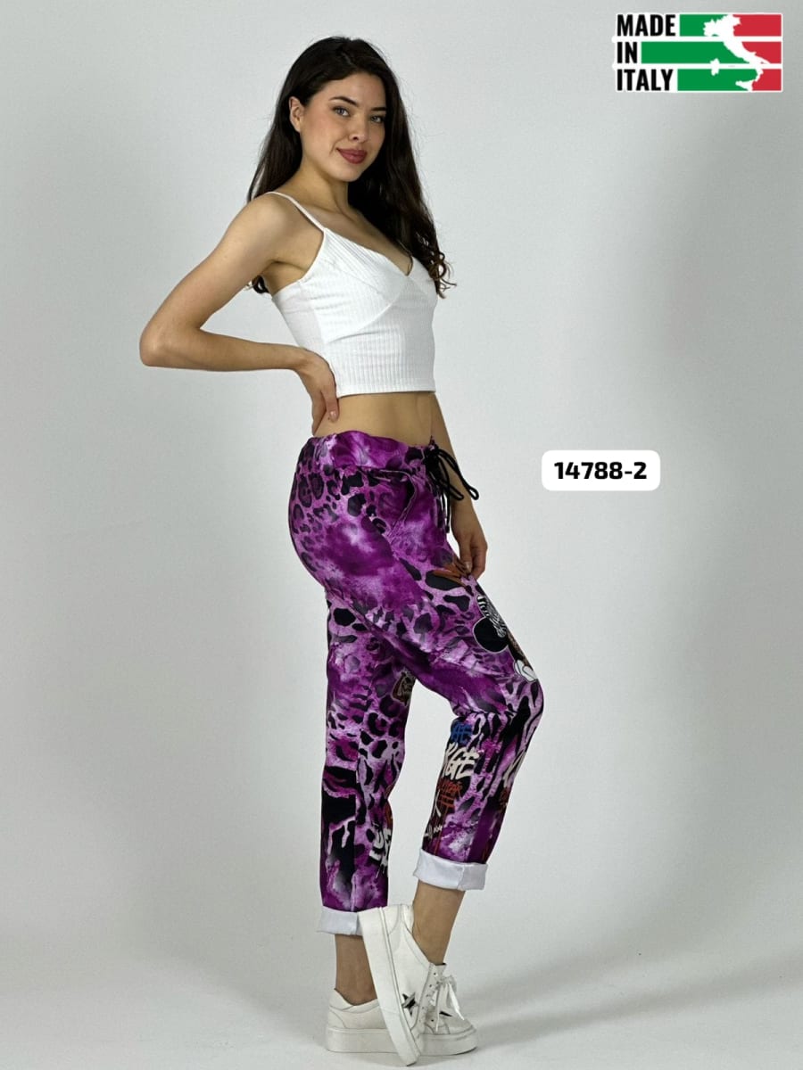 Jogger Italiano Viscosa Print MICKEY-MINNIE A3-71/7410
