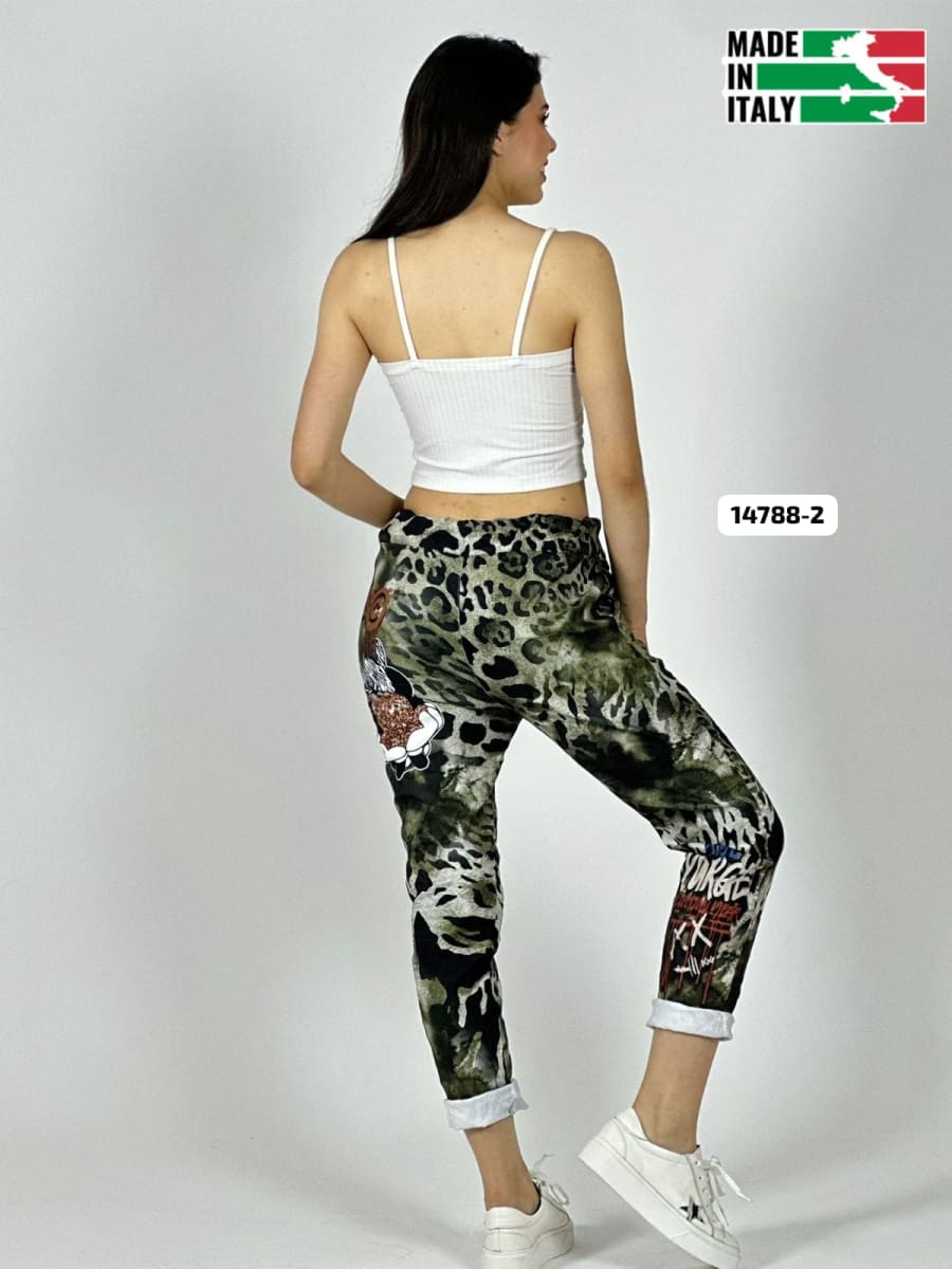 Jogger Italiano Viscosa Print MICKEY-MINNIE A3-71/7413