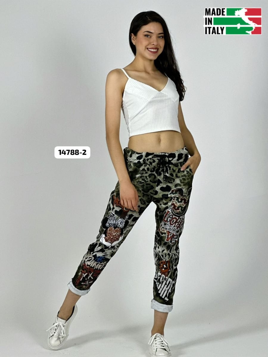 Jogger Italiano Viscosa Print MICKEY-MINNIE A3-71/7411