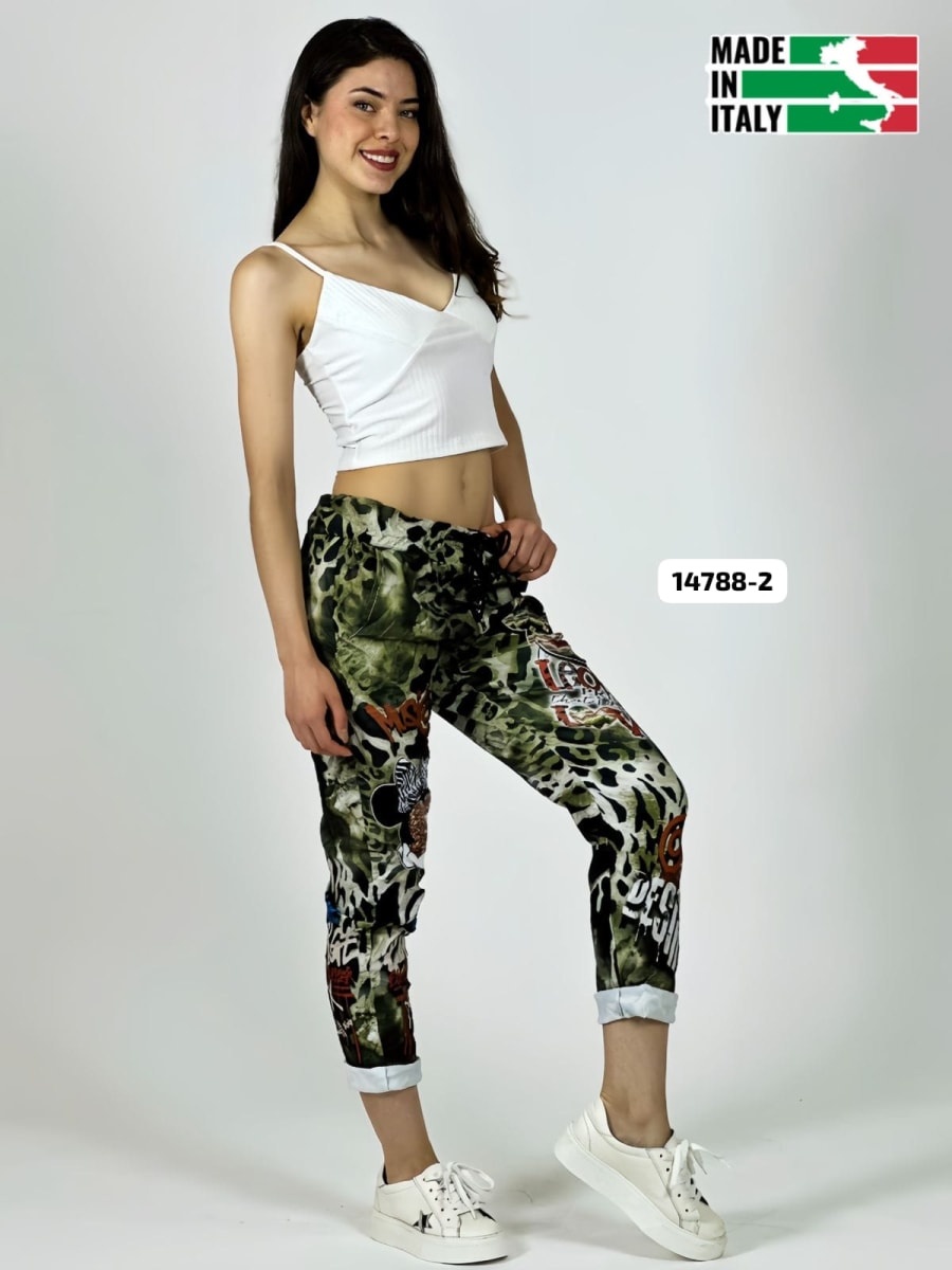 Jogger Italiano Viscosa Print MICKEY-MINNIE A3-71/7412