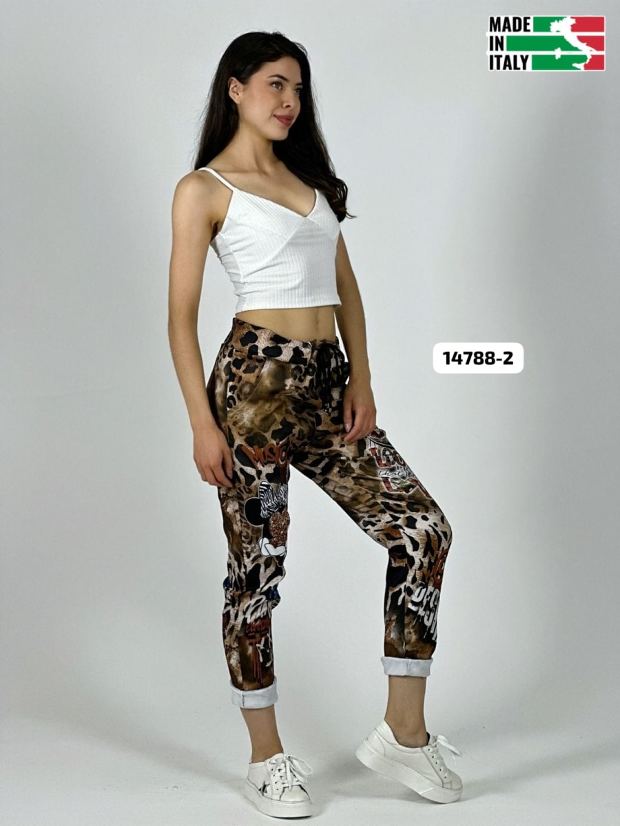 Jogger Italiano Viscosa Print MICKEY-MINNIE A3-71/742