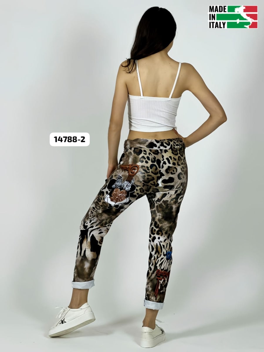 Jogger Italiano Viscosa Print MICKEY-MINNIE A3-71/7422