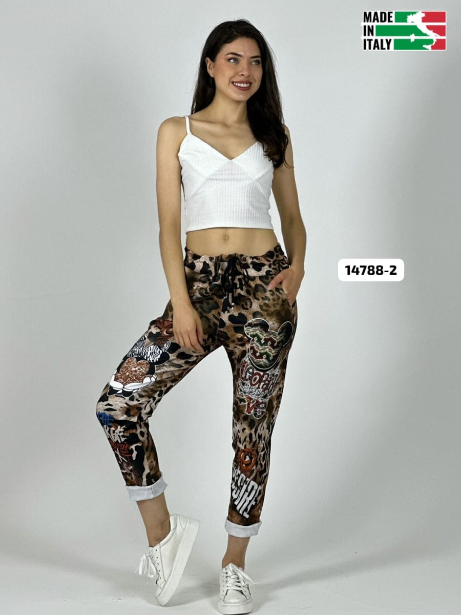 Jogger Italiano Viscosa Print MICKEY-MINNIE A3-71/7420