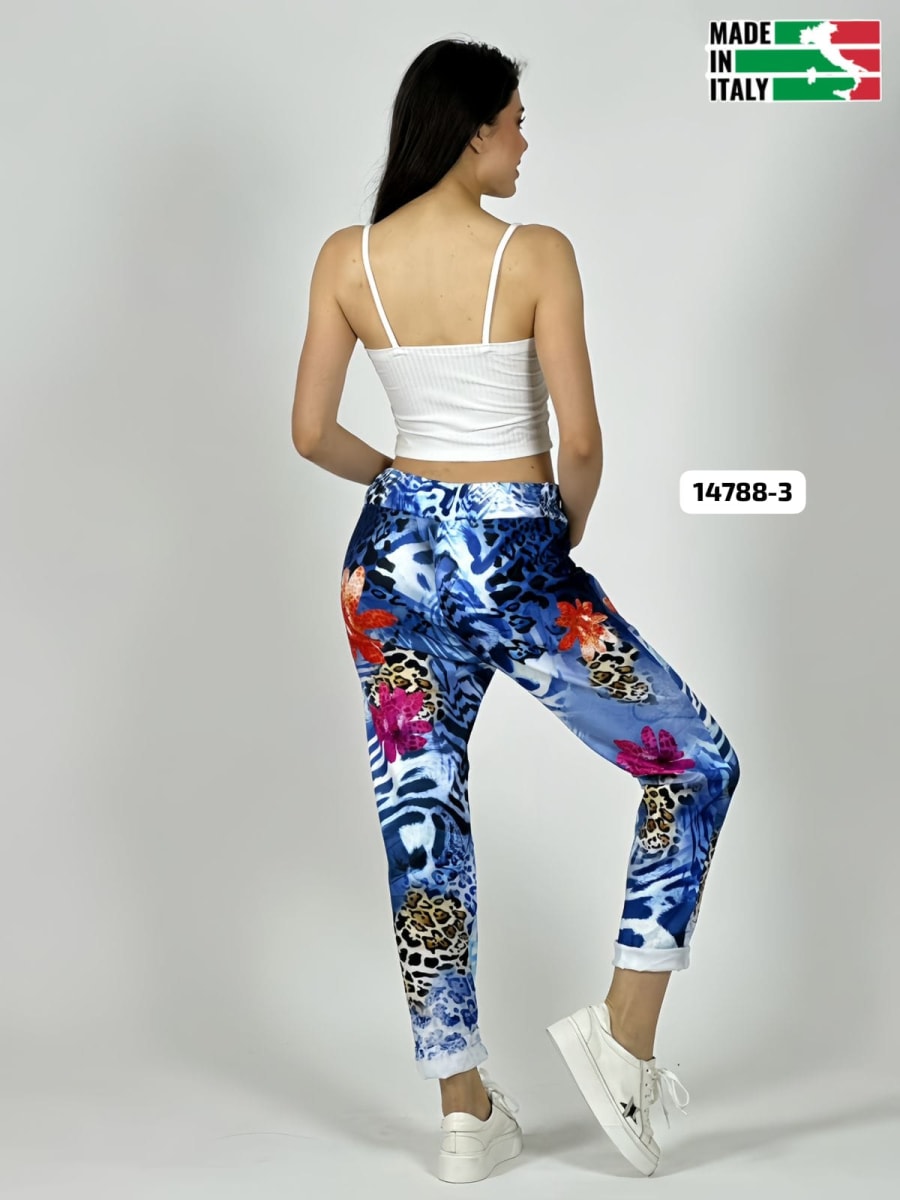 Jogger Italiano Viscosa Flores y Print A1-34