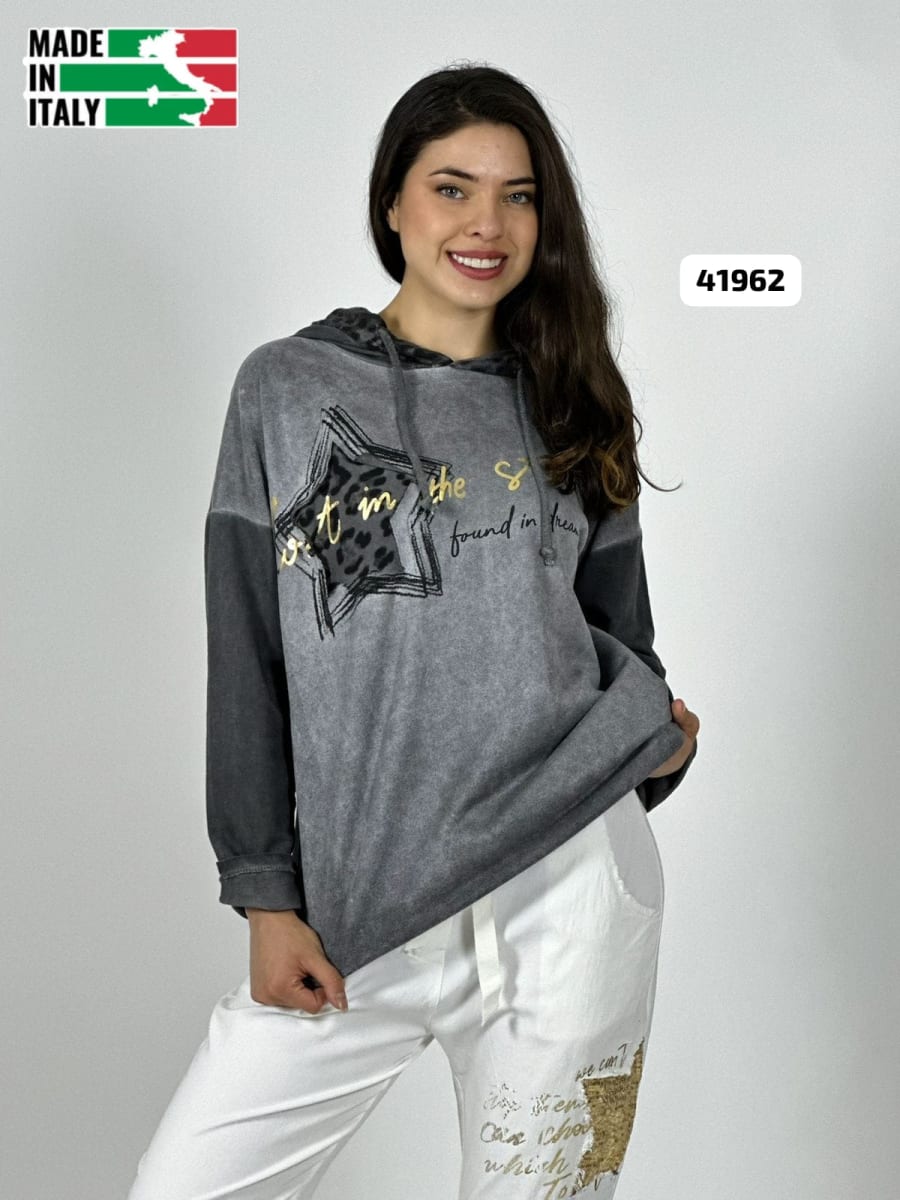 Poleron Italiano Gamuza Estrella Print A4-915