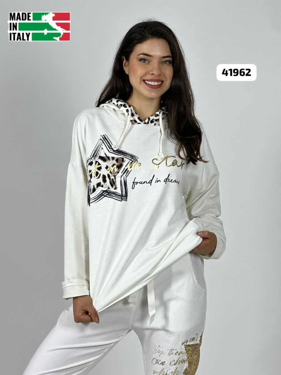 Poleron Italiano Gamuza Estrella Print A4-919