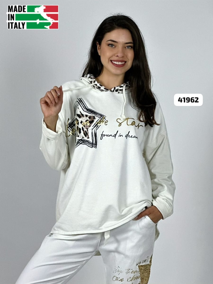 Poleron Italiano Gamuza Estrella Print A4-9110