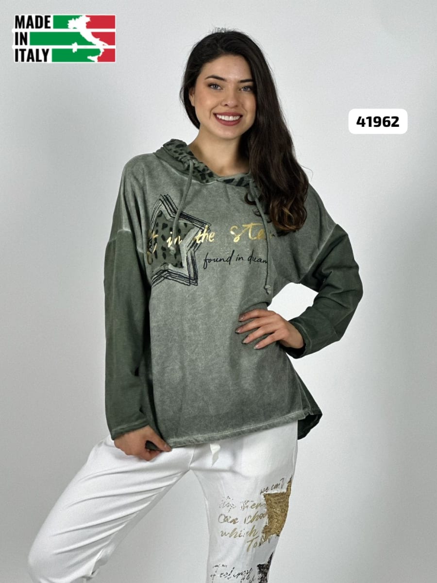 Poleron Italiano Gamuza Estrella Print A4-9114