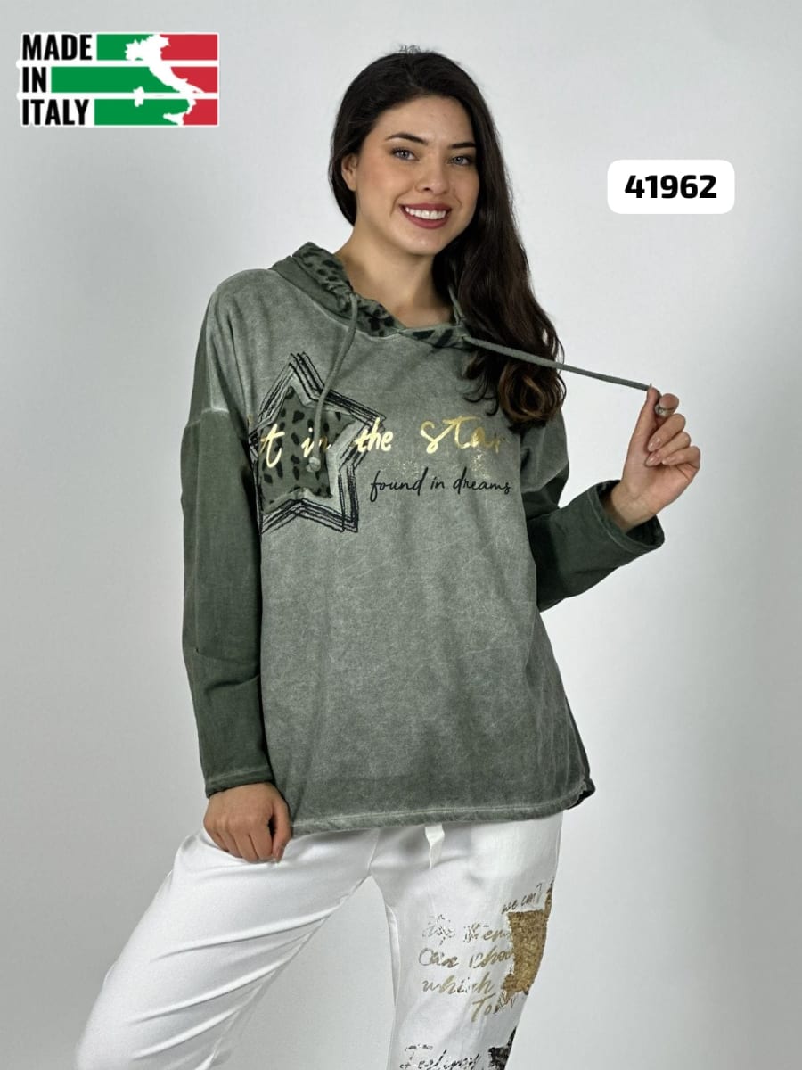 Poleron Italiano Gamuza Estrella Print A4-9113