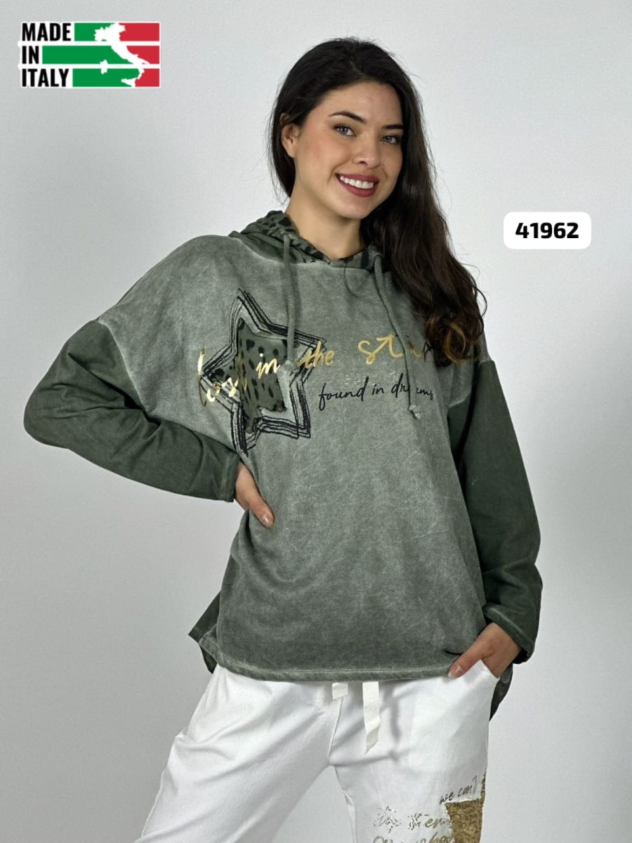 Poleron Italiano Gamuza Estrella Print A4-9112