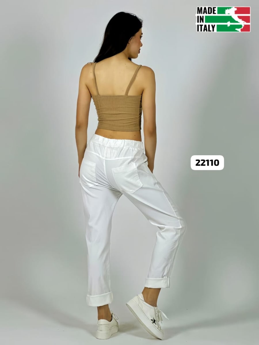 Jogger Italiano Mezclilla Elásticada Estrellas y Letras Brillantes A1-135
