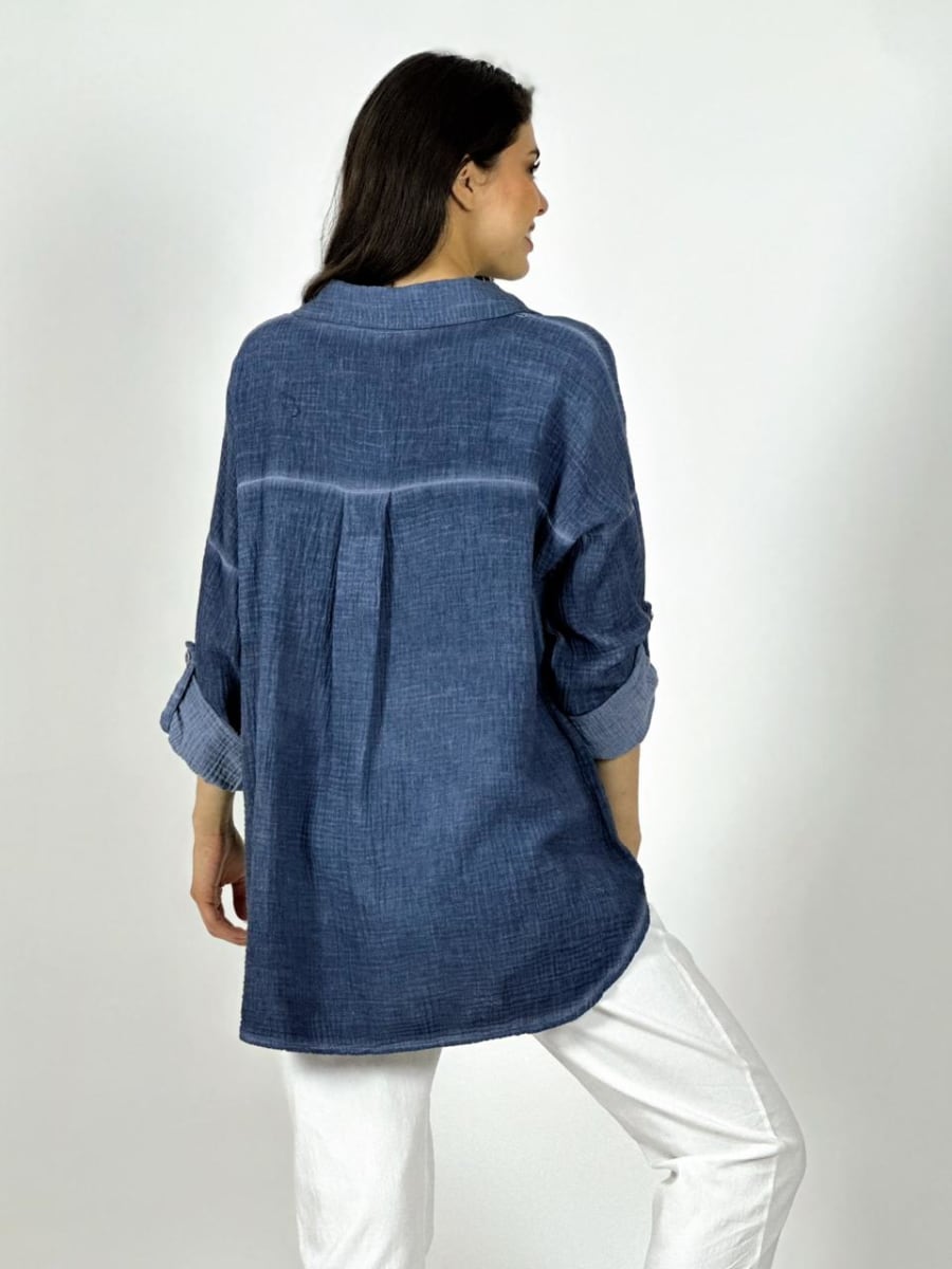 Camisa Italiana Cuadros Y Letras Brillantes LIFE A1-253