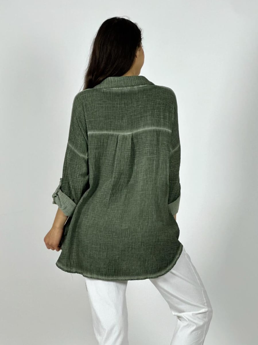 Camisa Italiana Cuadros Y Letras Brillantes LIFE A1-255