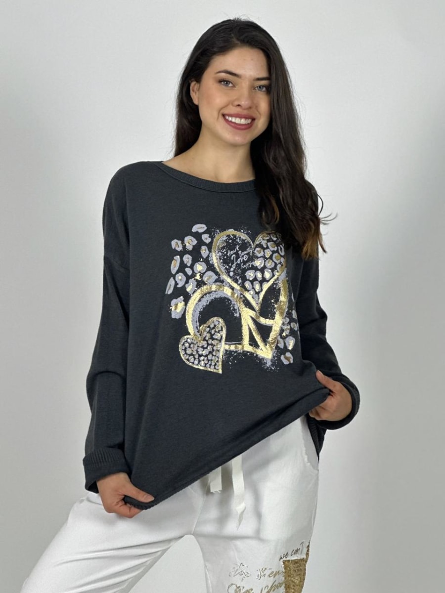 Poleron Italiano Triple Corazon Print PAZ And LOVE4