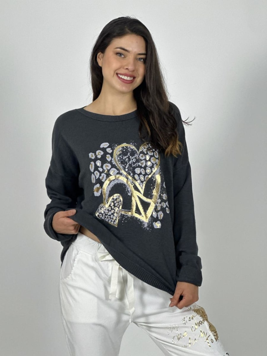 Poleron Italiano Triple Corazon Print PAZ And LOVE6