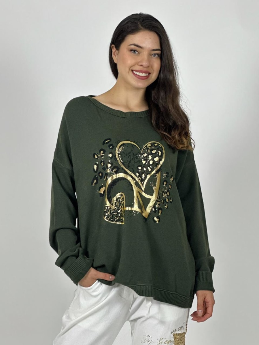 Poleron Italiano Triple Corazon Print PAZ And LOVE10