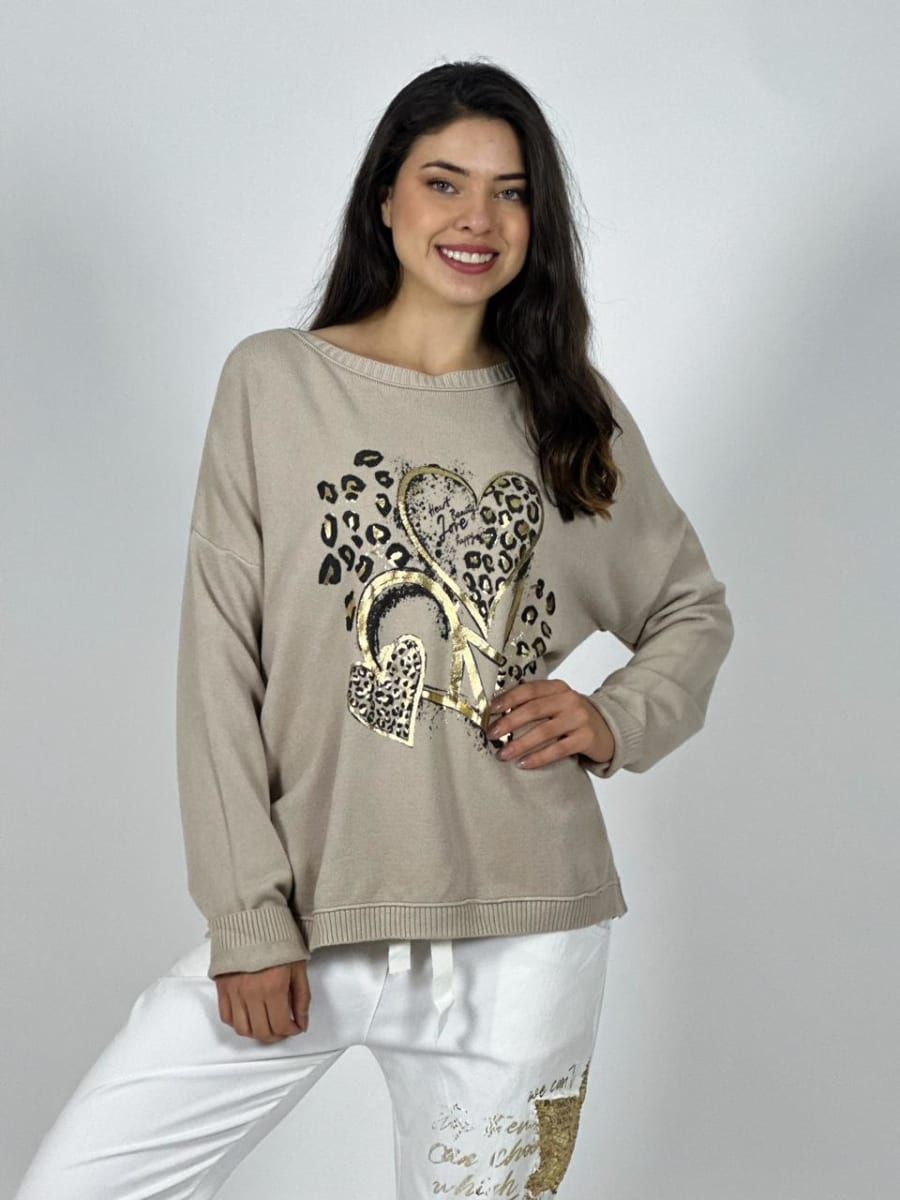 Poleron Italiano Triple Corazon Print PAZ And LOVE3