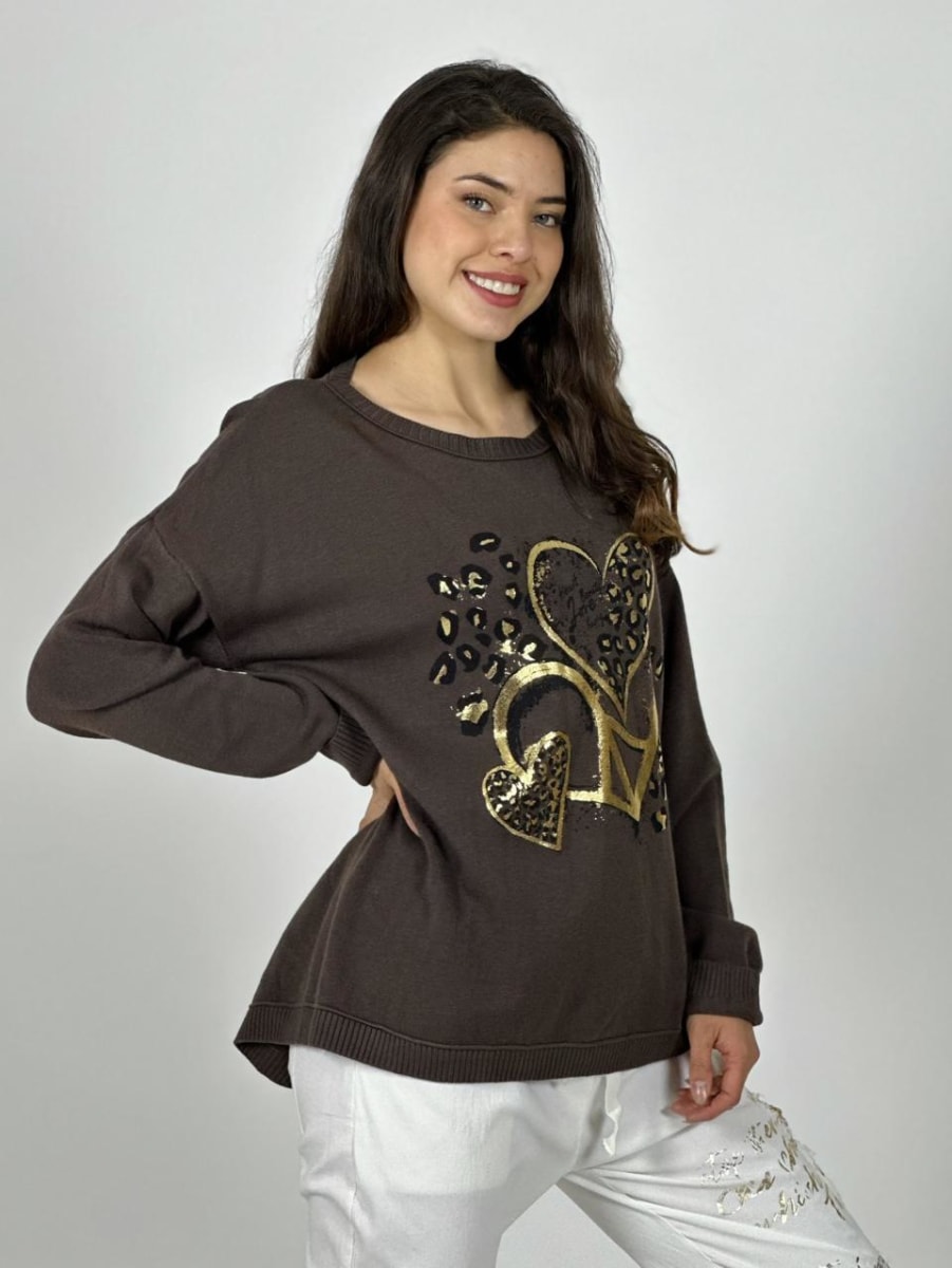 Poleron Italiano Triple Corazon Print PAZ And LOVE17