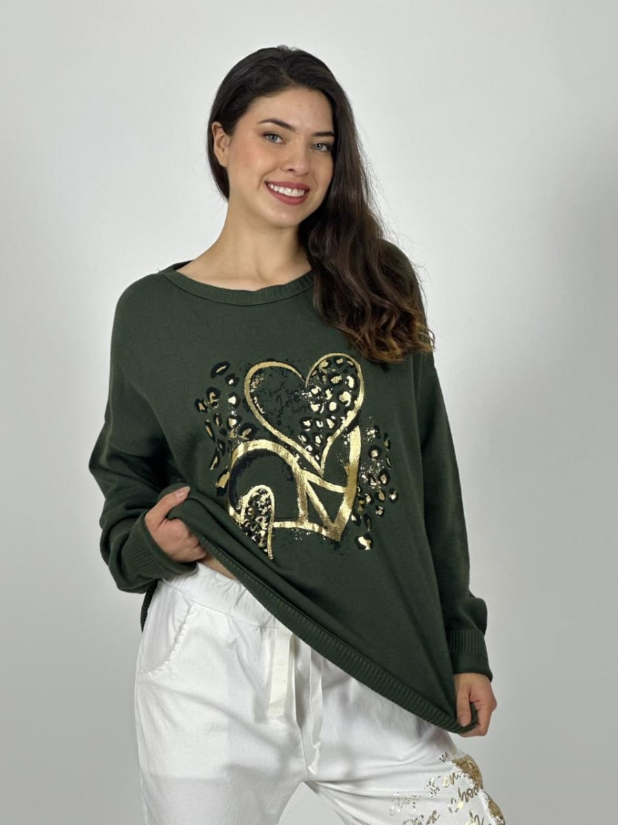 Poleron Italiano Triple Corazon Print PAZ And LOVE11