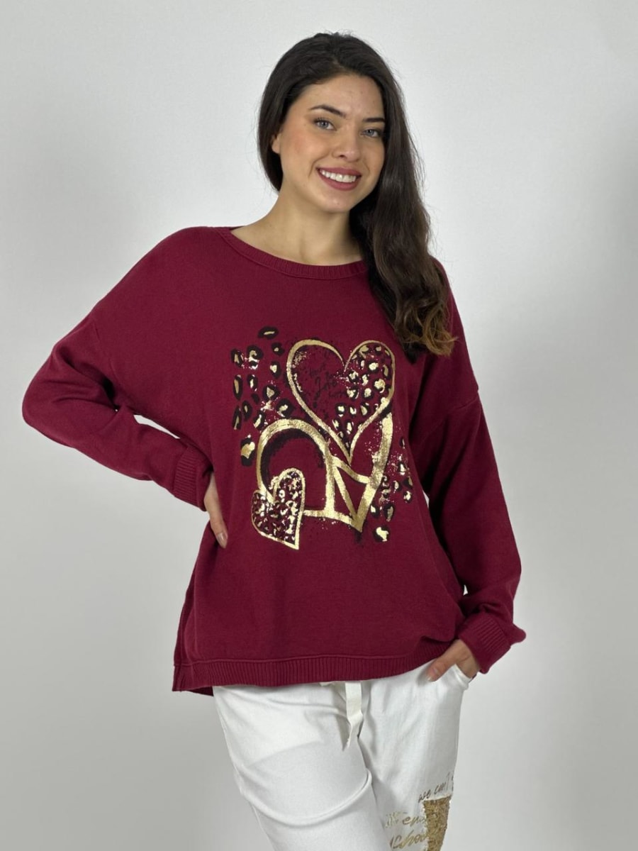 Poleron Italiano Triple Corazon Print PAZ And LOVE13