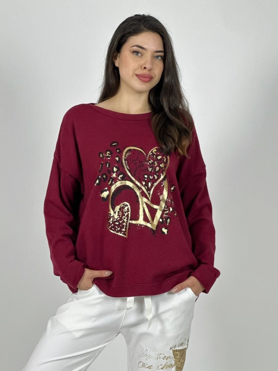 Poleron Italiano Triple Corazon Print PAZ And LOVE14