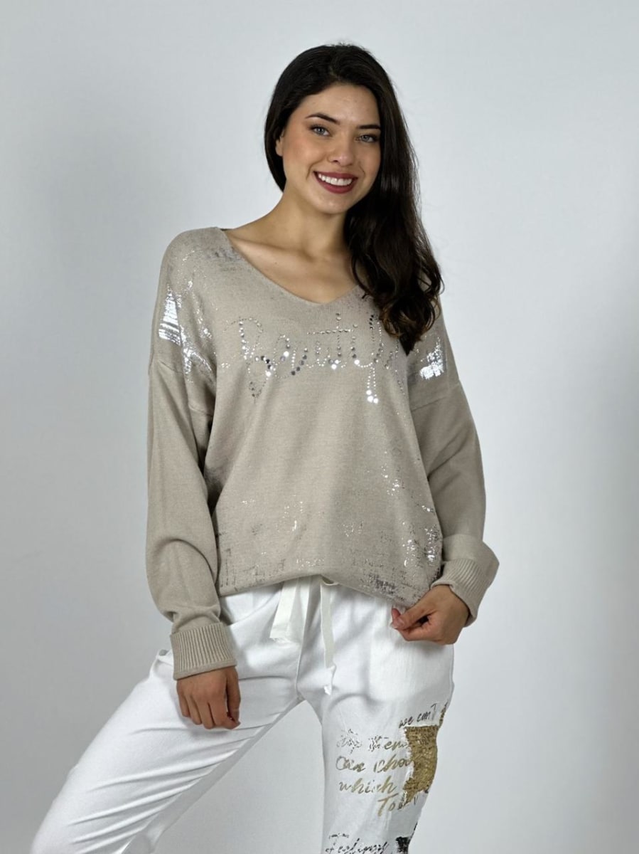 Sweater Spandex Italiano BEAUTIFUL Brillante A3-814