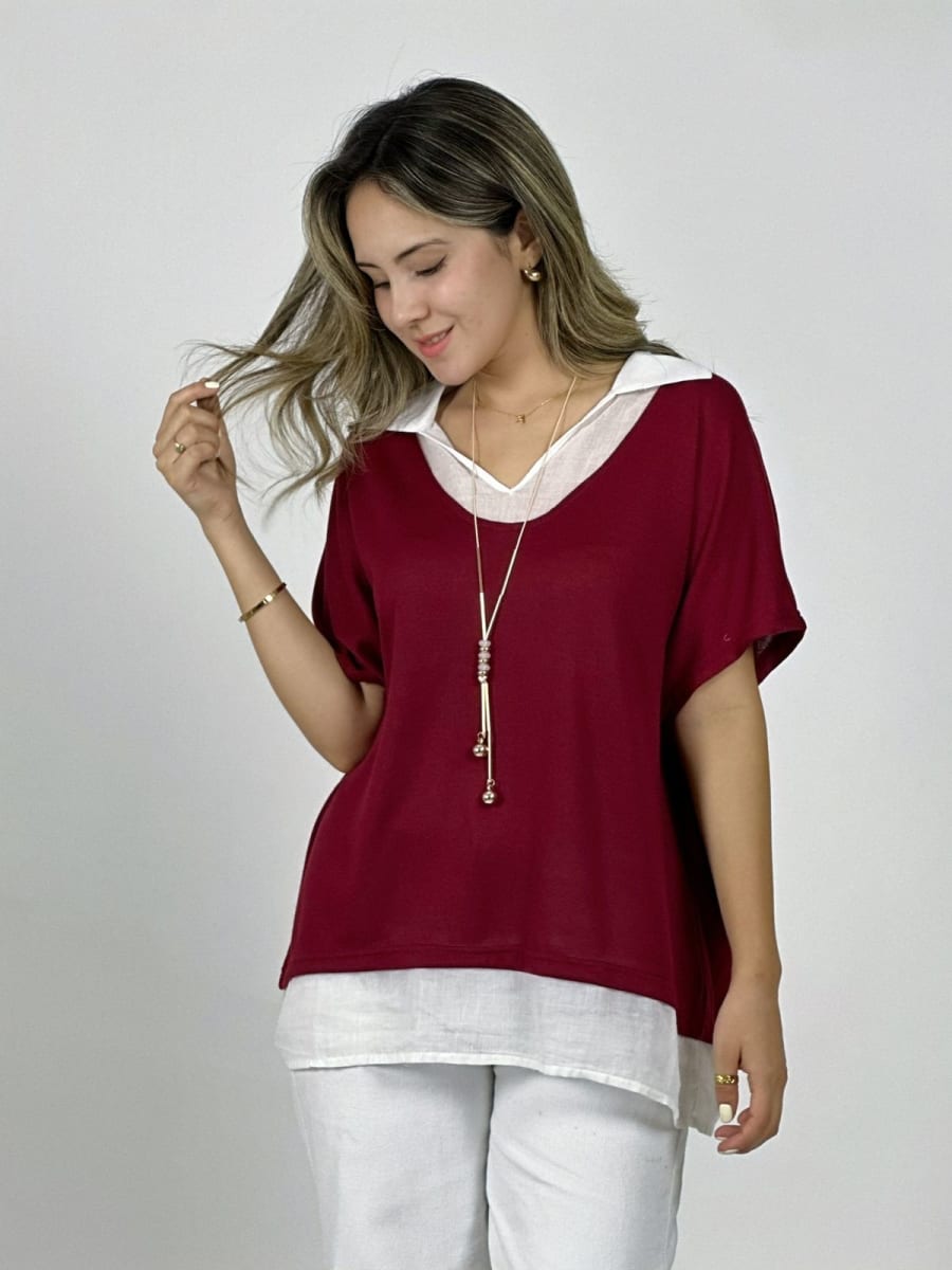 Polera Cuello Pique con Collar A4-866