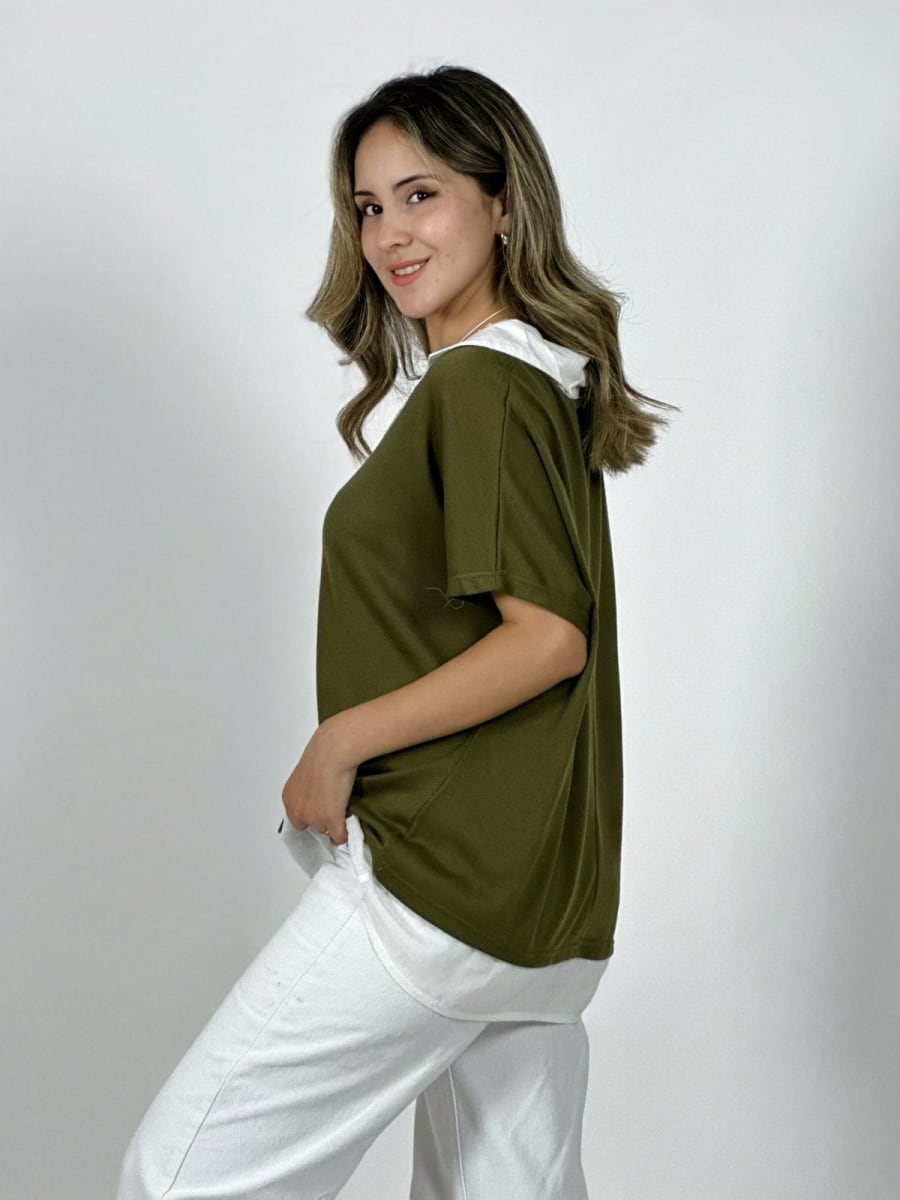 Polera Cuello Pique con Collar A4-8618