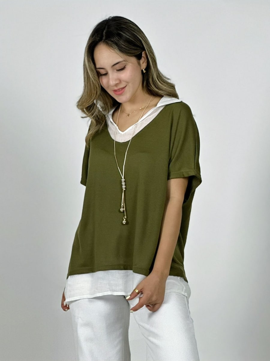 Polera Cuello Pique con Collar A4-8617