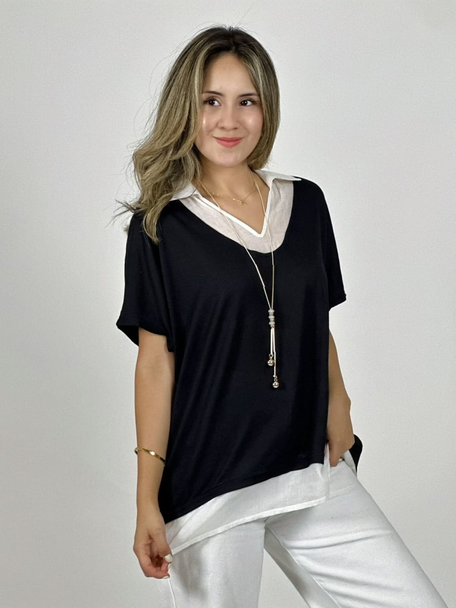 Polera Cuello Pique con Collar A4-861