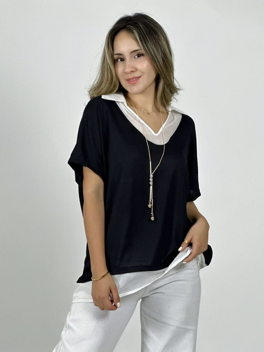 Polera Cuello Pique con Collar A4-864