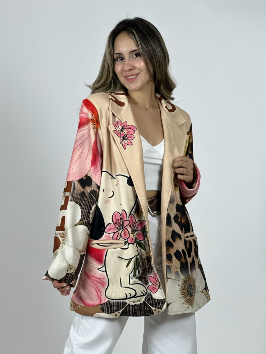 Blazer Cotele Italiano Snoopy Flores B3-1434