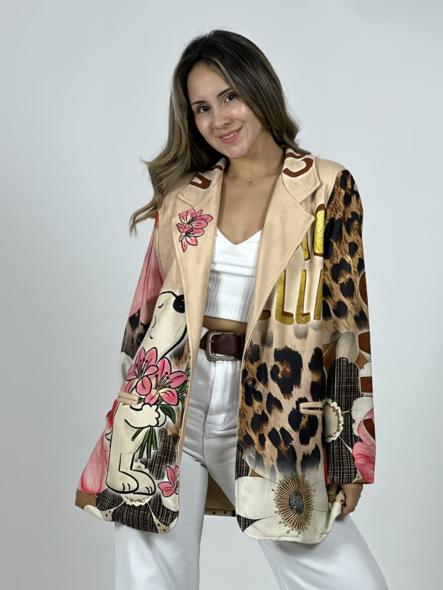 Blazer Cotele Italiano Snoopy Flores B3-1433
