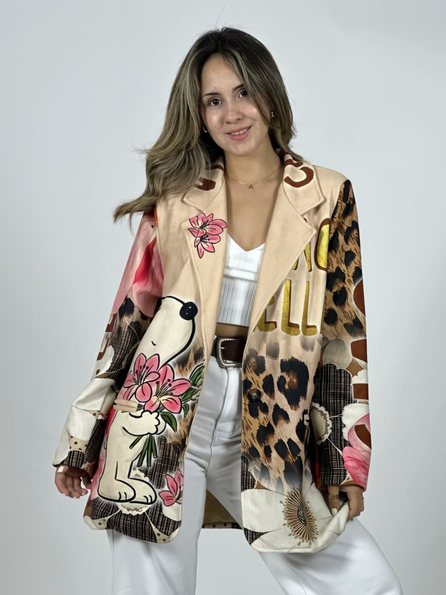 Blazer Cotele Italiano Snoopy Flores B3-1431