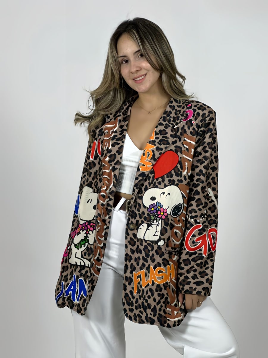 Blazer Cotele Italiano Print Snoopy B4-1691