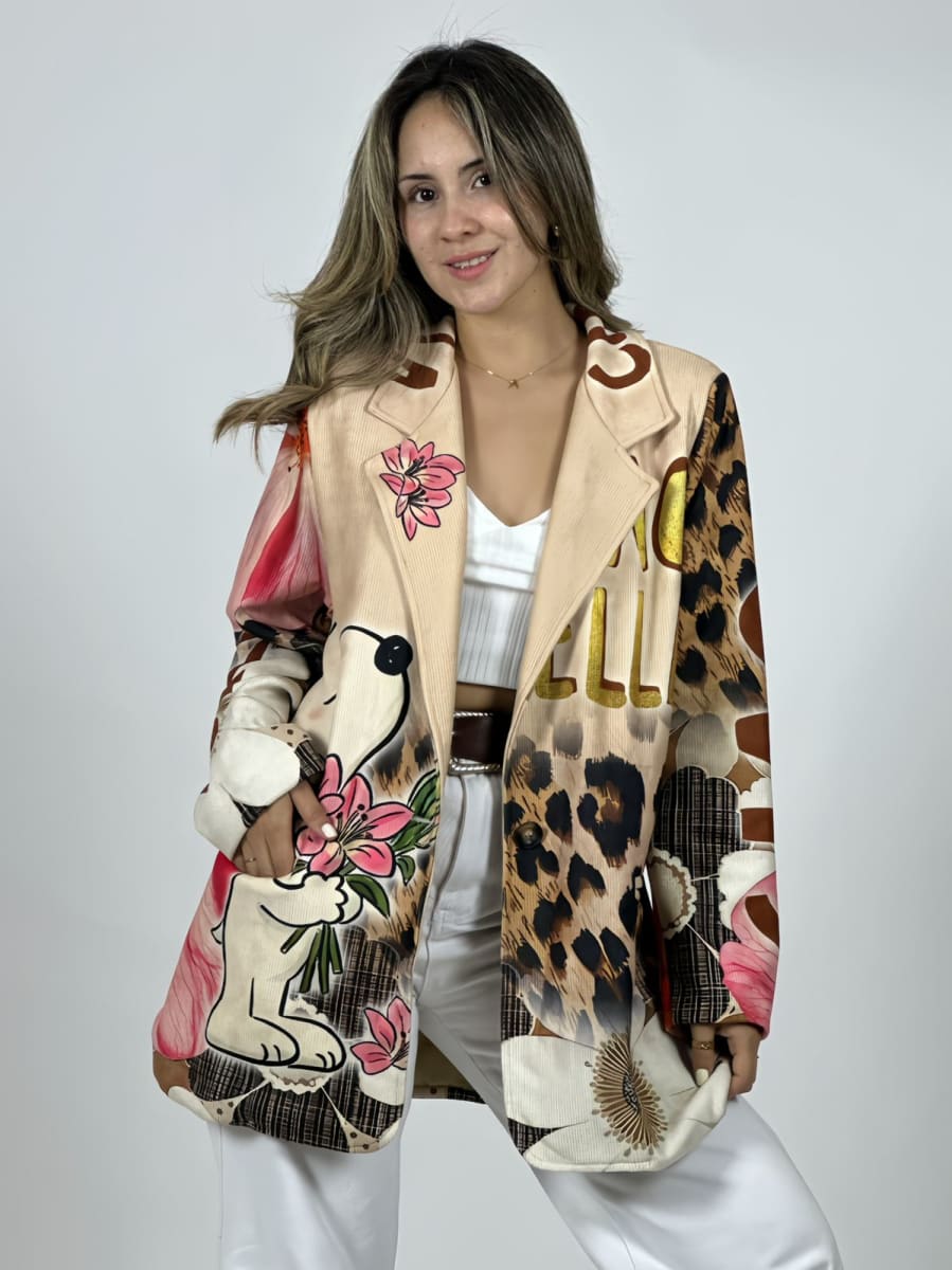 Blazer Cotele Italiano Snoopy Flores B3-1432