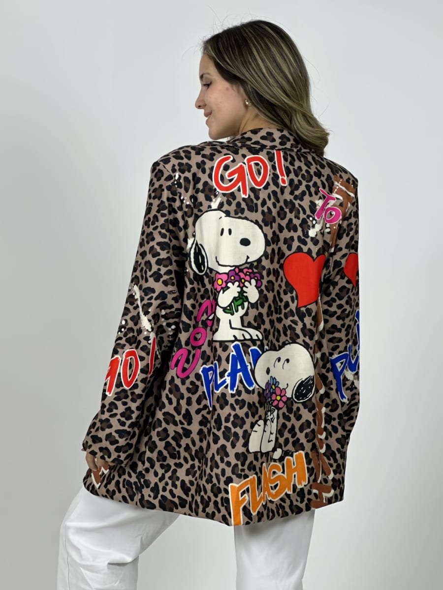 Blazer Cotele Italiano Print Snoopy B4-1694