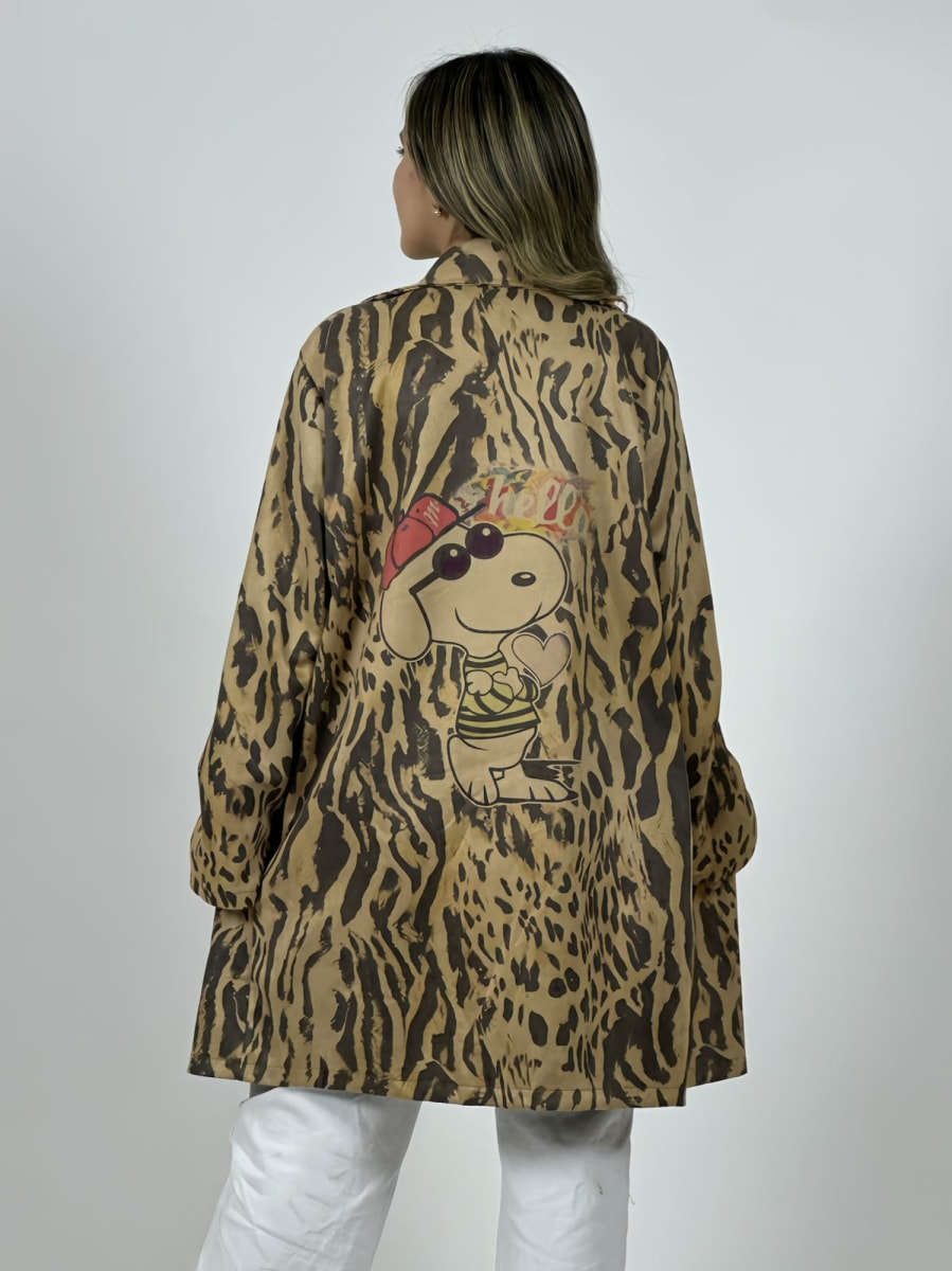 Abrigo Gamuza Italiano Cebra Print Snoopy B3-1565