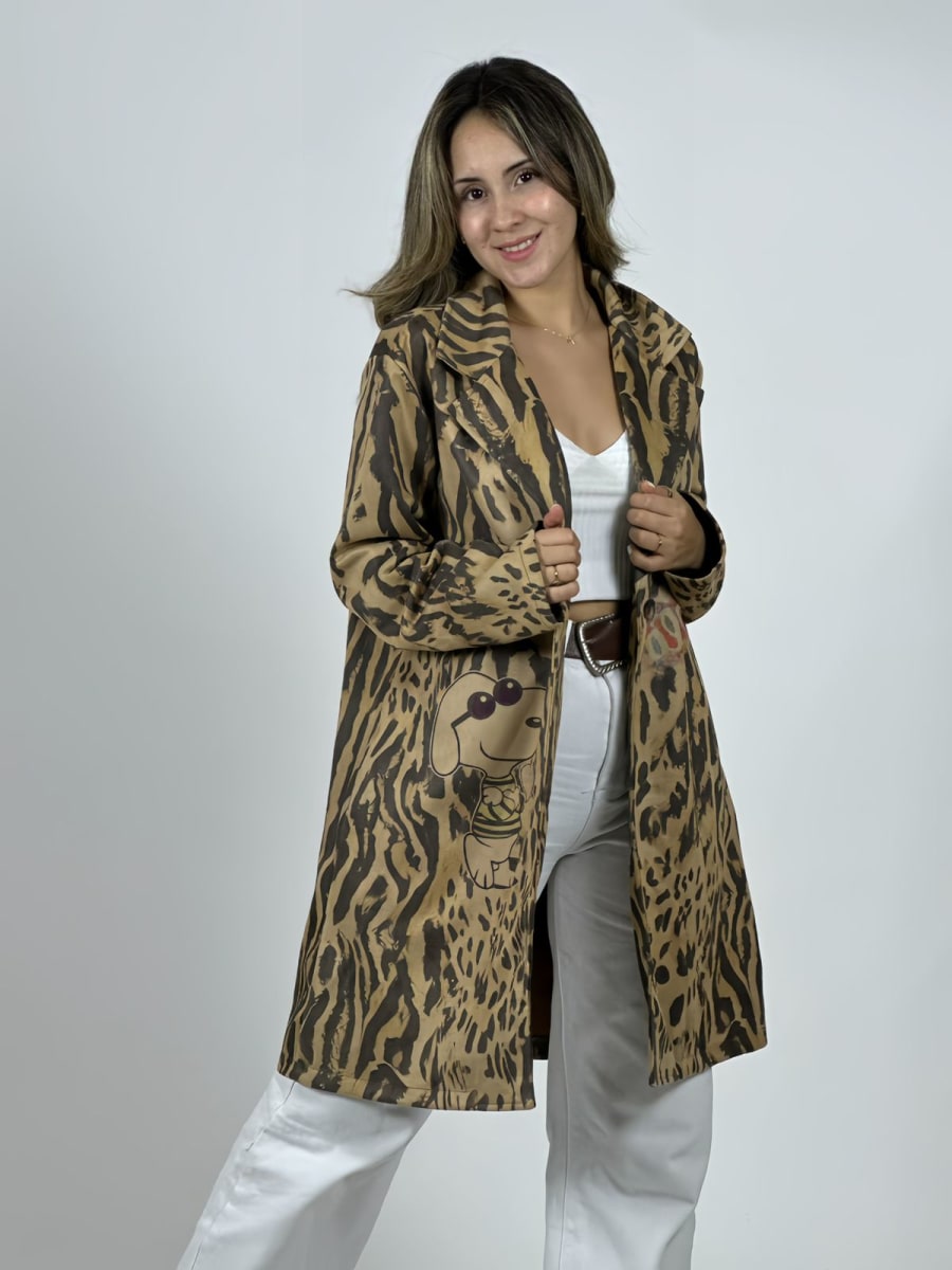 Abrigo Gamuza Italiano Cebra Print Snoopy B3-1561