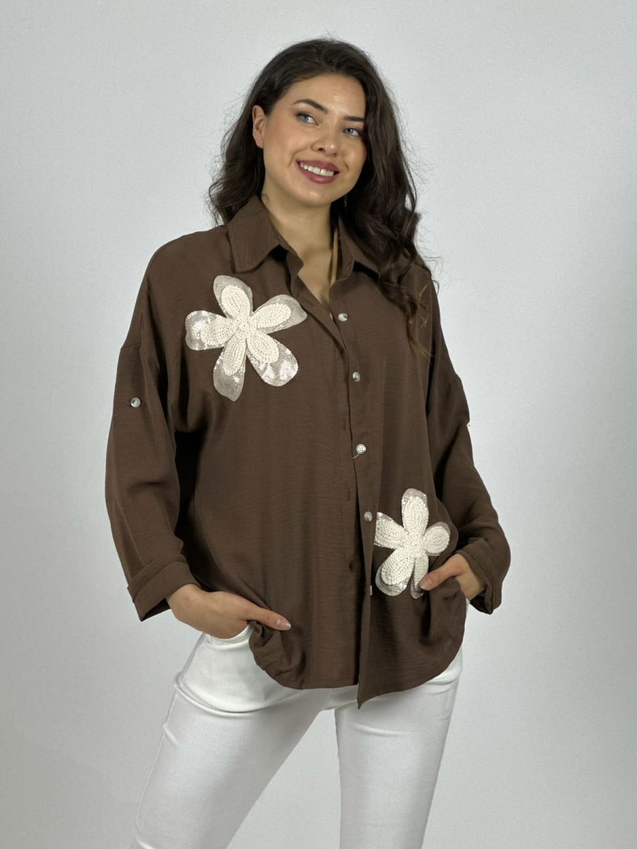 Blusa Flores Bordadas A4-871