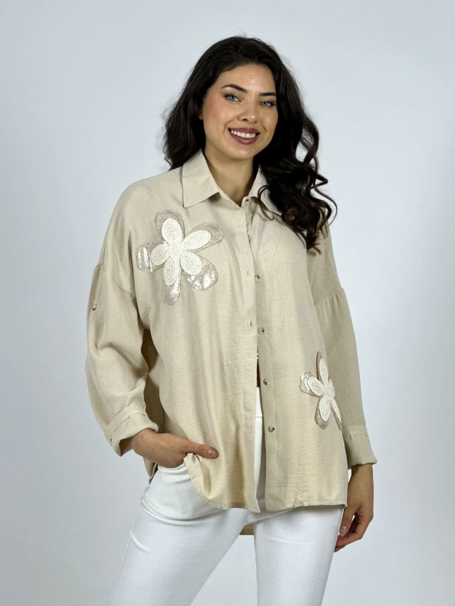 Blusa Flores Bordadas A4-875