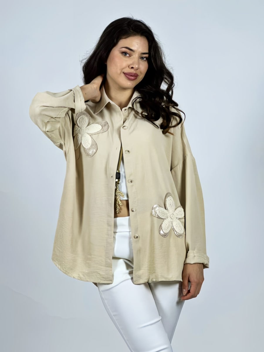 Blusa Flores Bordadas A4-876