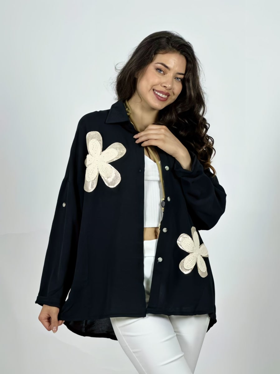 Blusa Flores Bordadas A4-879