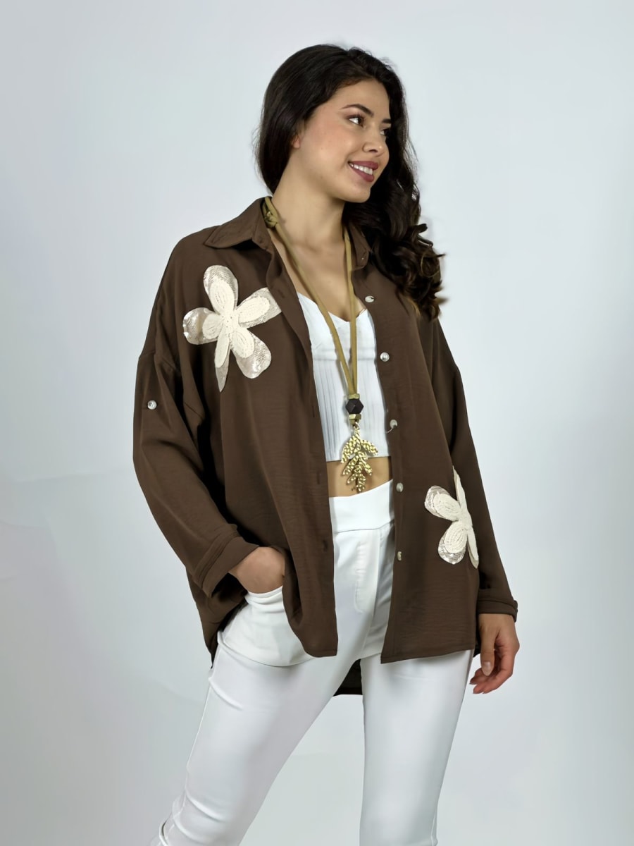 Blusa Flores Bordadas A4-873